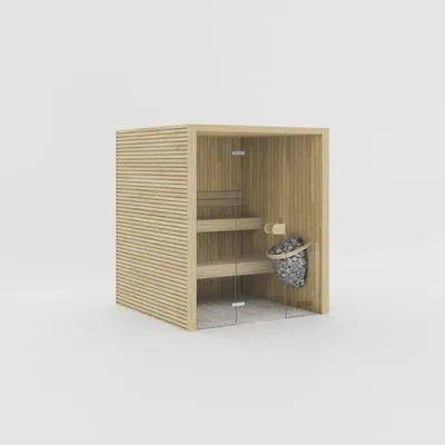 Eira Mini Innensauna in Hasel Holzoptik für stilvolle Innenräume