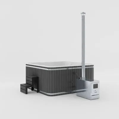 Dunkler Lukas Ex Outdoor Whirlpool in Ebony mit externer Heizung