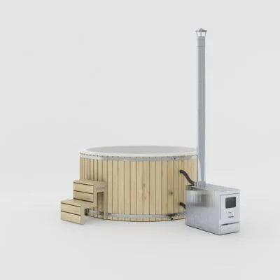 Naturholz Badefass Hot Tub mit Holzofen für Outdoor Wellness und Entspannung